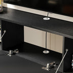 Floating TV Stand with 3 Doors, 63IN Wall Mounted TV Cabinet, Floating Media Console Entertainment Center with Storage, Under TV Shelf for Bedroom Living Room,Black
