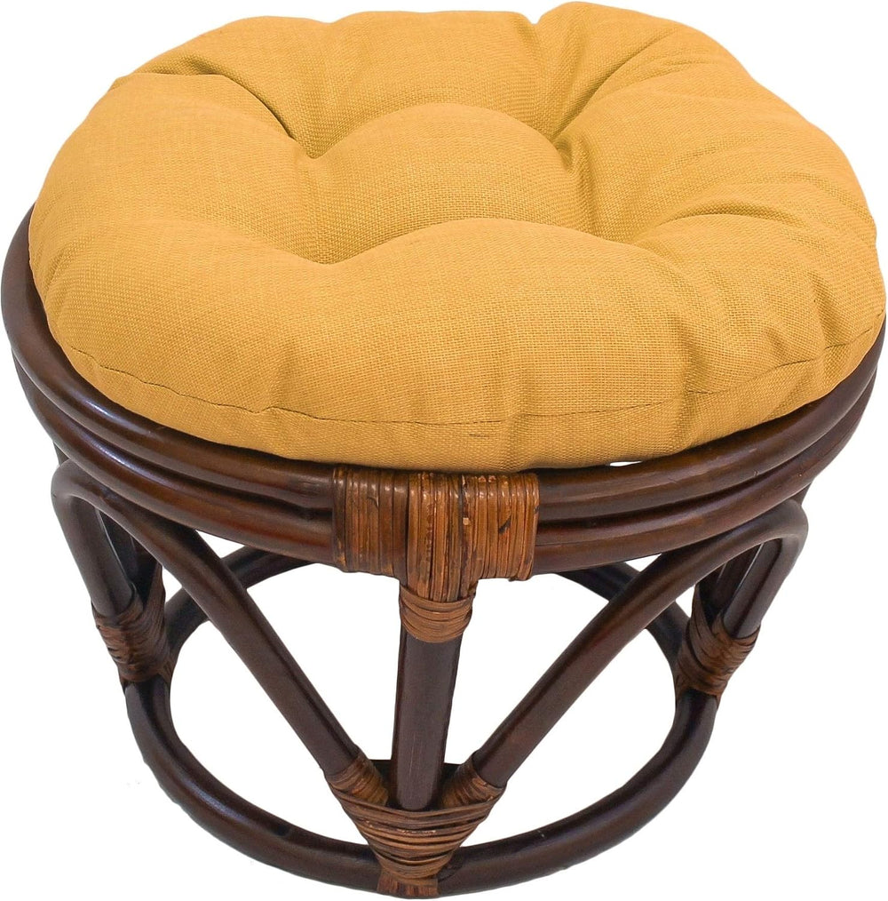 International Caravan Bali Papasan Footstool with Cushion Merlot