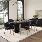 Black and Gold Velvet Dining Chairs, Modern Dining Room Chairs with Arms Set of 4 Upholstered Accent Chair Armchair with Barrel Back for Kitchen Living Room