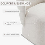 Upholstered Dining Chair with Casters No Assembly Linen DeakChair Wingback Single Sofa for Kitchen Diningroom Bedroom Readingroom,1 PCS,Linen