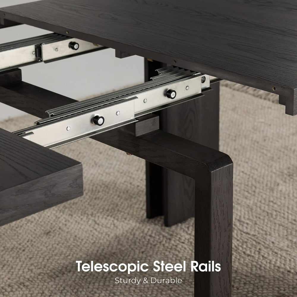Transformer Table Solid Wood Extendable Dining Table, Black | Seats 2-12, Exp...