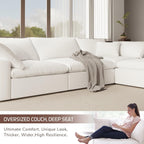 Cloud Modular Sectional Sofa,253.8" Down Filled Sofa 7 Seat with Chaise,Minimalist Sofa Cover Washable and Replaceable Couches for Living Room,Sectional Sofa Deep Seat