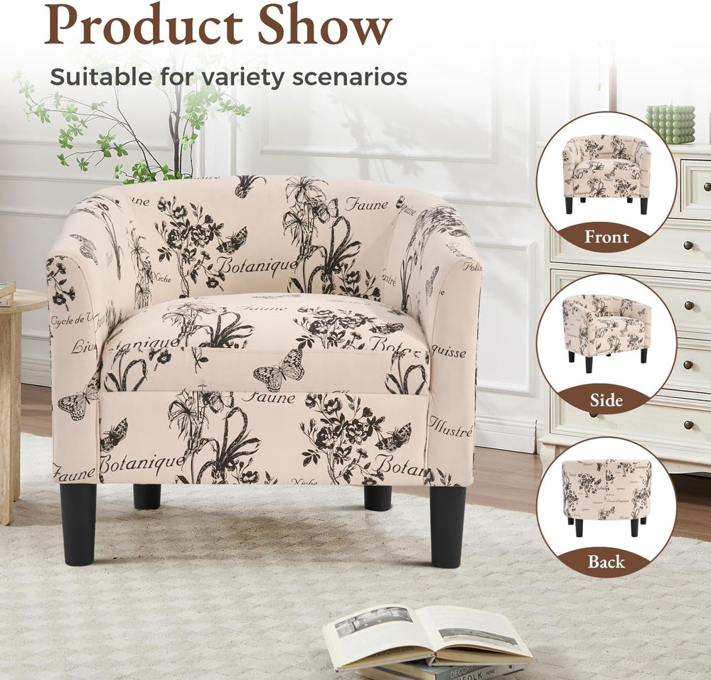 INZOY Oversized Accent Chair with Ottoman, 23.2" W Oversized Club Chair ...