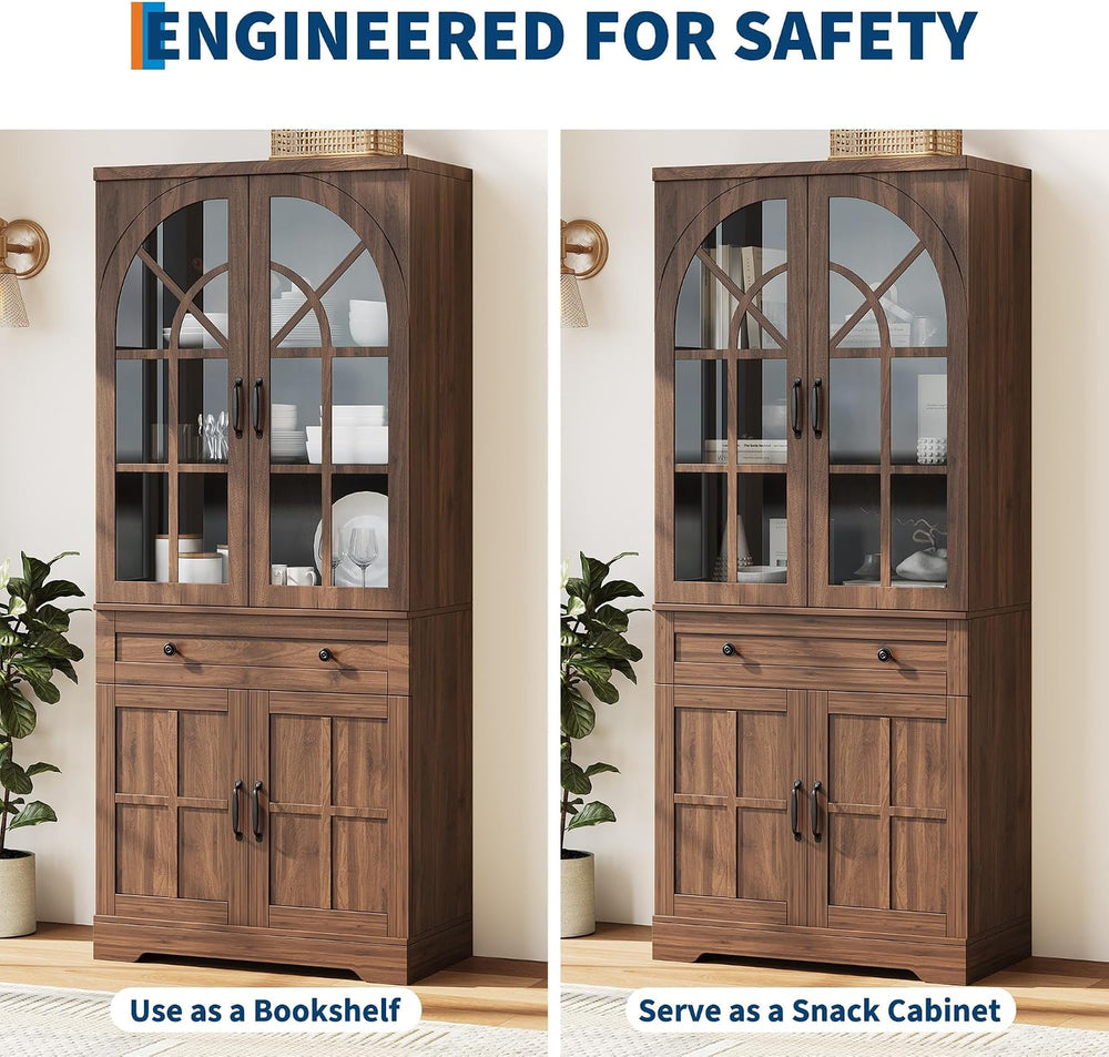 CABIHOME Farmhouse Pantry Cabinet,Freestanding Tall Wood Kitchen Storage with...