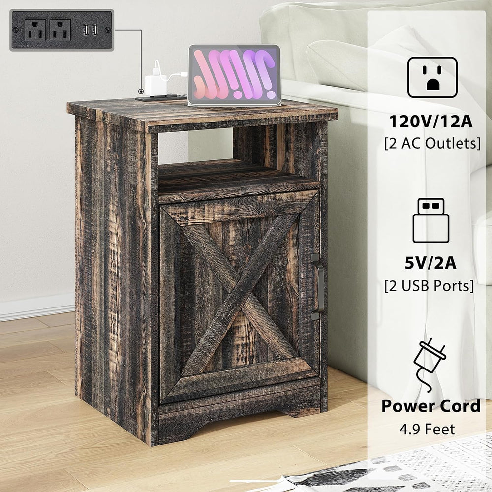 AMERLIFE 4 Piece Farmhouse Table Set with 66" TV Stand, Dark Oak | Coffe...