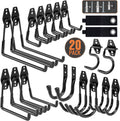 TONDA Garage Hooks, 20 Pack Garage Organization, Wall Storage Hooks Heavy Duty for Hanging Bike, Ladder, Garden Tools, Hose and Ropes, Black