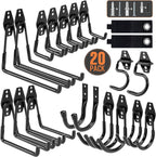 TONDA Garage Hooks, 20 Pack Garage Organization, Wall Storage Hooks Heavy Duty for Hanging Bike, Ladder, Garden Tools, Hose and Ropes, Black