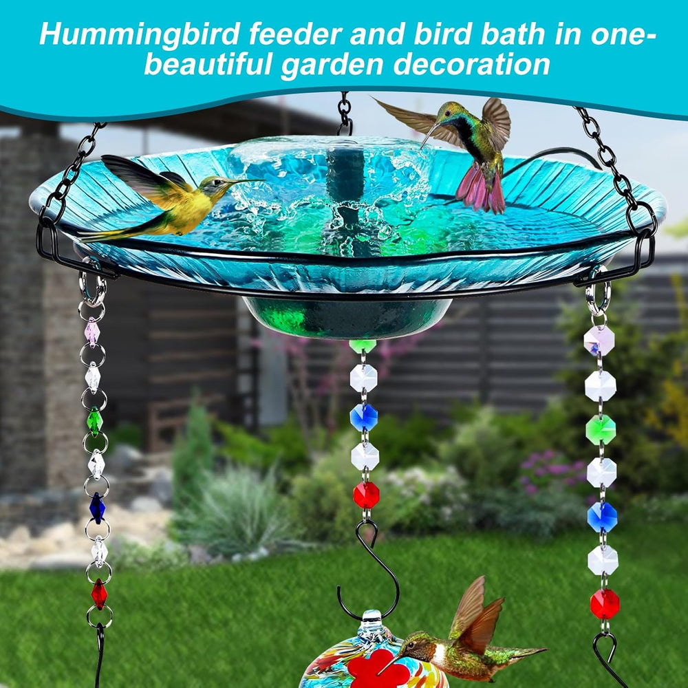 HEADAK LIFE Hummingbird Feeder and Bird Bath for Outdoors 2-in-1 for Small Bi...