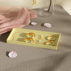 Vanity and Bathroom Tray, 9.8" ABS Countertop Organizer,Waterproof Vanity Tray for Toilet Tank,Perfume,Soap,Keys,Bathroom Accessories,Kitchen and Bath Trays,Non Slip Small Trays,Gold