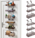 HapiRm Over Door Organizer Storage - Separable Door Organizer Hanging with 6 Metal Large Capacity Baskets for Bathroom Bedroom Kitchen Pantry Closet (Brown)