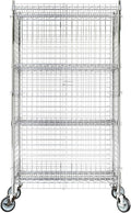18"x36"x70" Metal Wire Chrome Security Heavy Duty Commercial NSF Certified Storage Unit | Mobile Wire Security Cage Kit