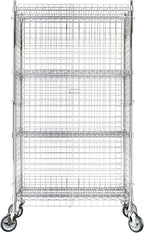 18"x36"x70" Metal Wire Chrome Security Heavy Duty Commercial NSF Certified Storage Unit | Mobile Wire Security Cage Kit