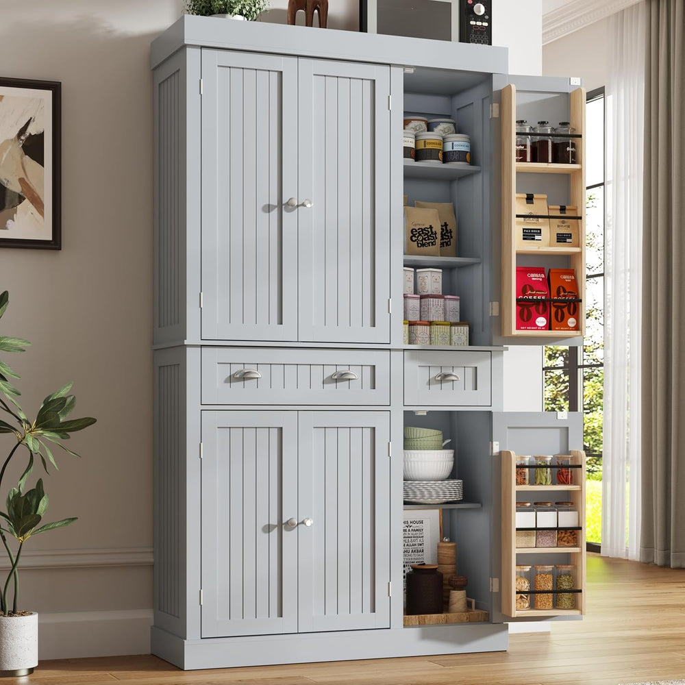 71" Tall Kitchen Cabinet Pantry Storage,Modern Kitchen Hutch Cabinet wit...