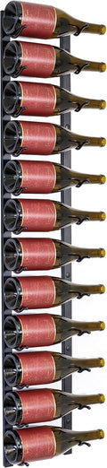 Jagged Ridge Wine Rooms - Premium Wall Mounted Metal Wine Rack - 12 Wine Bottles Holder - Modern Wine Rack, Matte Black - Space Saving for Home, Kitchen, Bar - Designed in Canada by Wine Enthusiasts