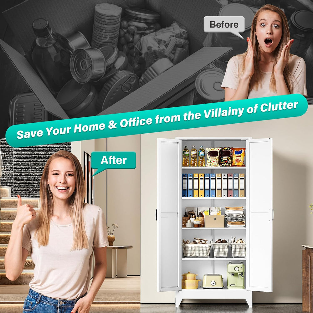 SISESOL 75" Tall Pantry Cabinet,Farmhouse Kitchen Pantry Storage Cabinet...