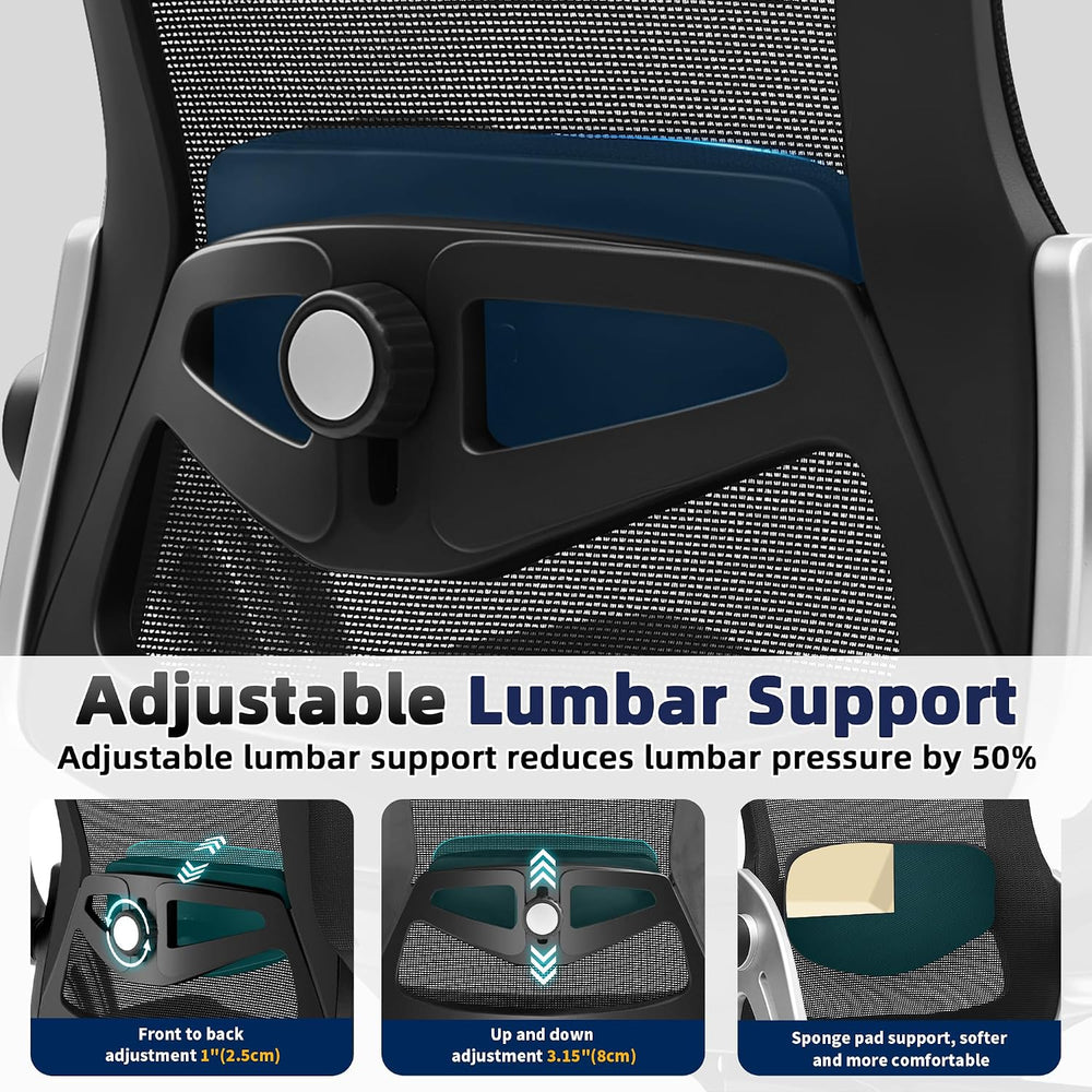 Fizzin Office Chair Mesh Desk Chair with 3D Armrests Computer Chair | Ergonom...