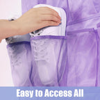 Tiblue Over The Door Shoe Organizer - 35 Mesh Pockets, Hanging Shoe Rack & Holder For Sneakers, Women's High Heels, Lavender