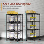 SINGAYE 4 Small Wire Shelves Kitchen Pantry Close Home Organizers and Storage Bathroom Shelf Laundry Room Organization Adjustable Book Metal Garage Shelving Unit