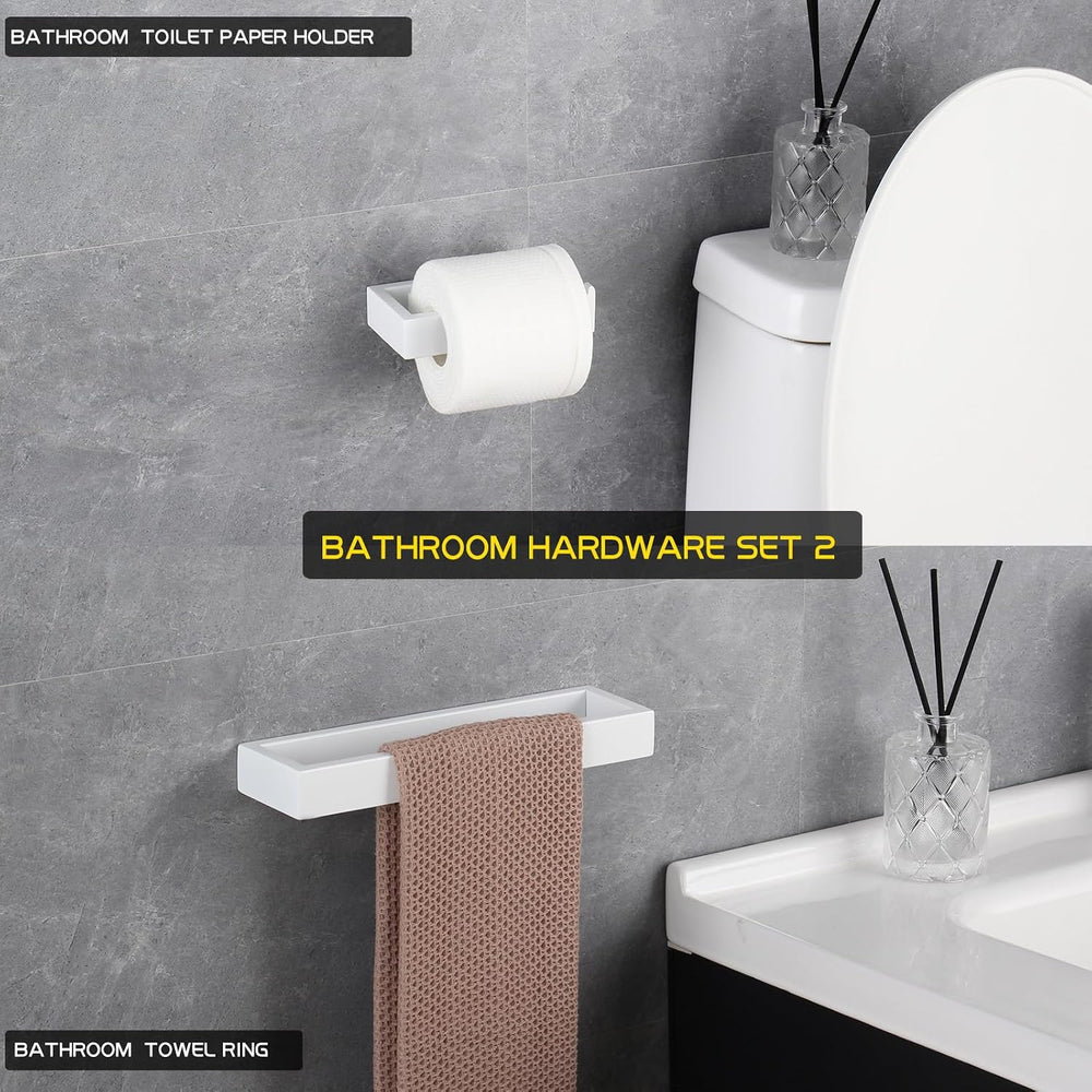 GERZWY Bathroom 2-Piece Accessory Set SUS 304 Stainless Steel Toilet Paper Ho...