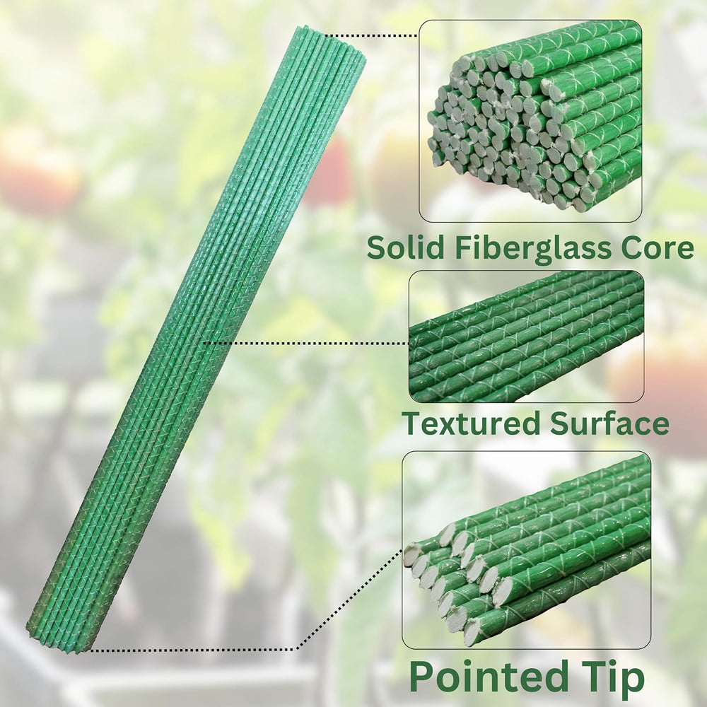 6 Ft Fiberglass Eco Friendly Garden Stakes 20 Pack (Height/Quantity Options) ...