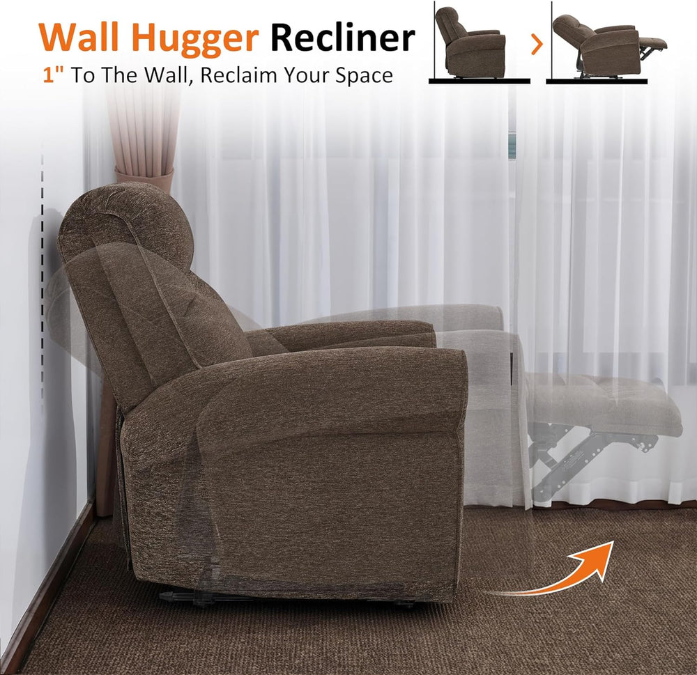 MCombo Compact Wall Hugger Power Recliner Chair for Small Spaces, Dual USB-A/...