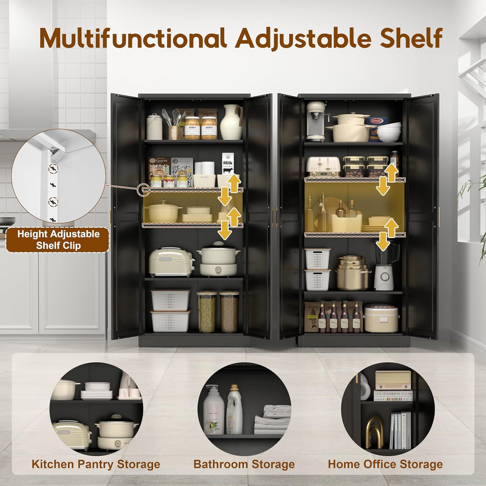 UNICOLY 71" Kitchen Pantry Cabinet, Pantry Storage Cabinet with Doors an...