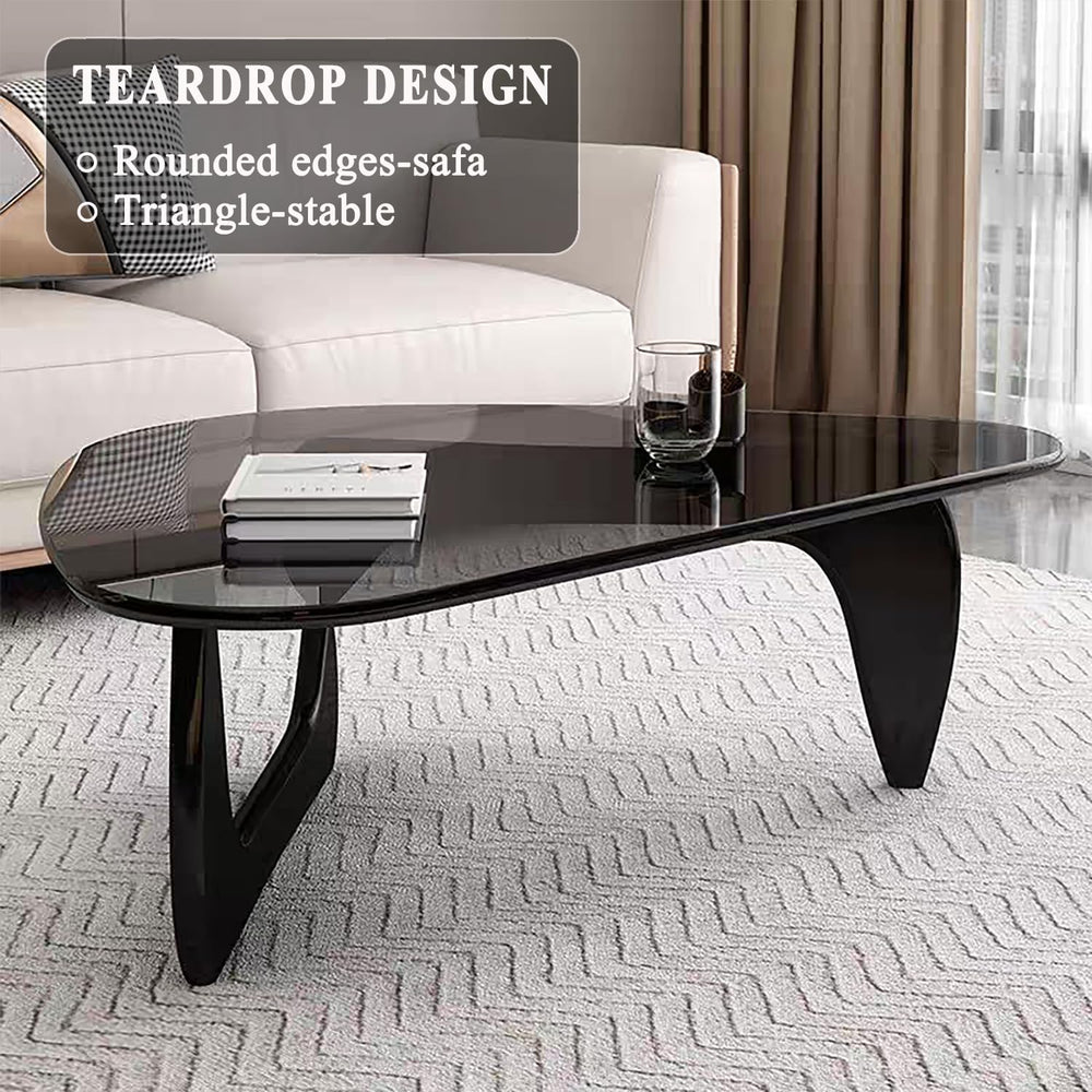 Modern Glass Coffee Table, Mid Century Coffee Table, Small Coffee Table for L...