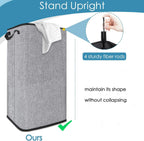 SNIGJAT Extra Large Laundry Hamper, 100 L Tall Laundry Basket with Sturdy Handles, Dirty Clothes Basket for Bedroom, Large Hamper, Sturdy Storage Organizer for Clothes Toys Grey