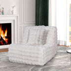 Bean Bag Chair for Adults, Giant Bean Bag Chair with Pillow, Oversized Chaise Lounge Chair Indoor with Soft Faux Fur for Living Room Bedroom or Reading Nook