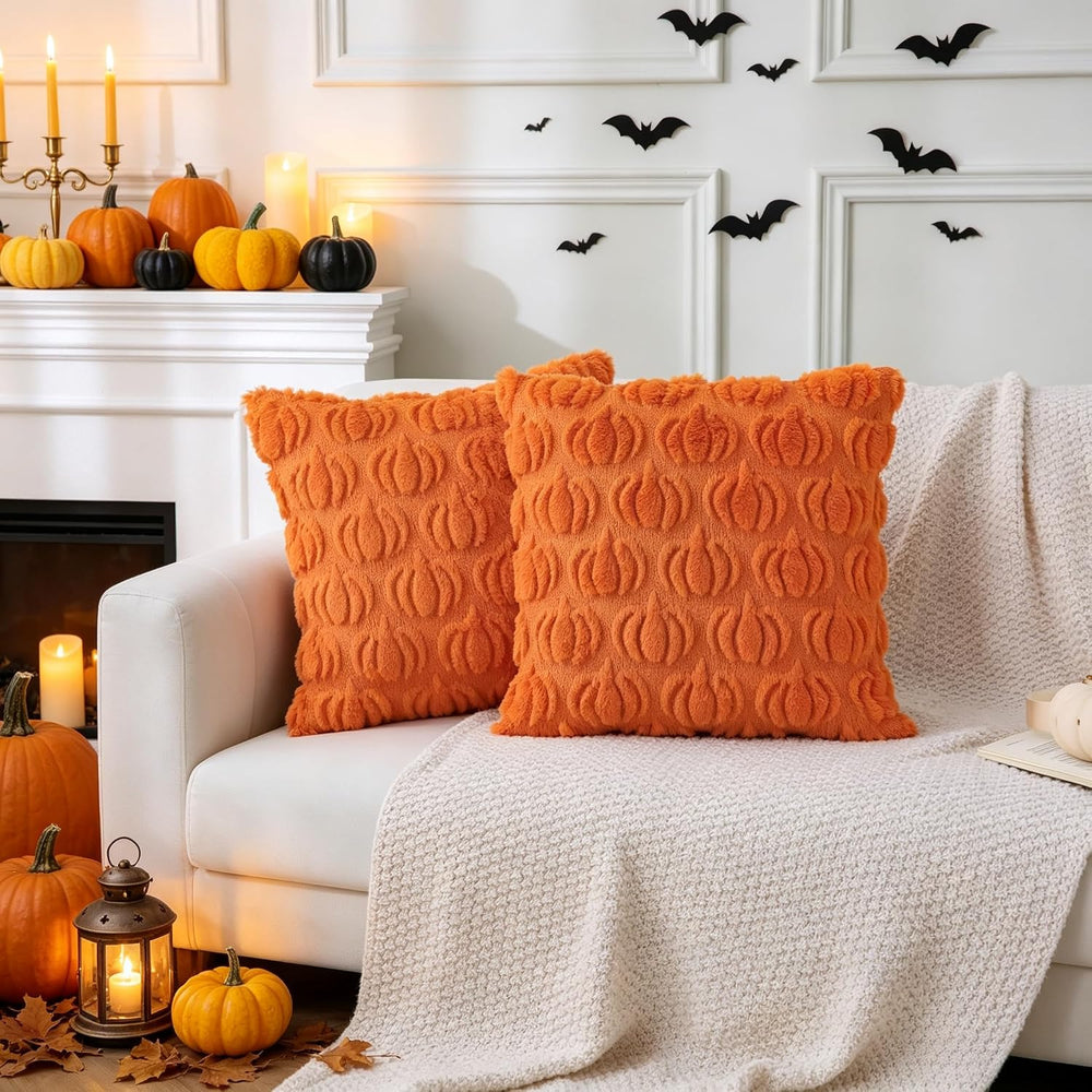 Halloween Throw Pillows with Inserts, 2 Pack, 18" x 18"