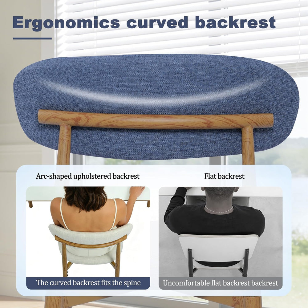 FREKEN Modern Upholstered Dining Chairs Set of 6, Mid-Century Metal Frame wit...
