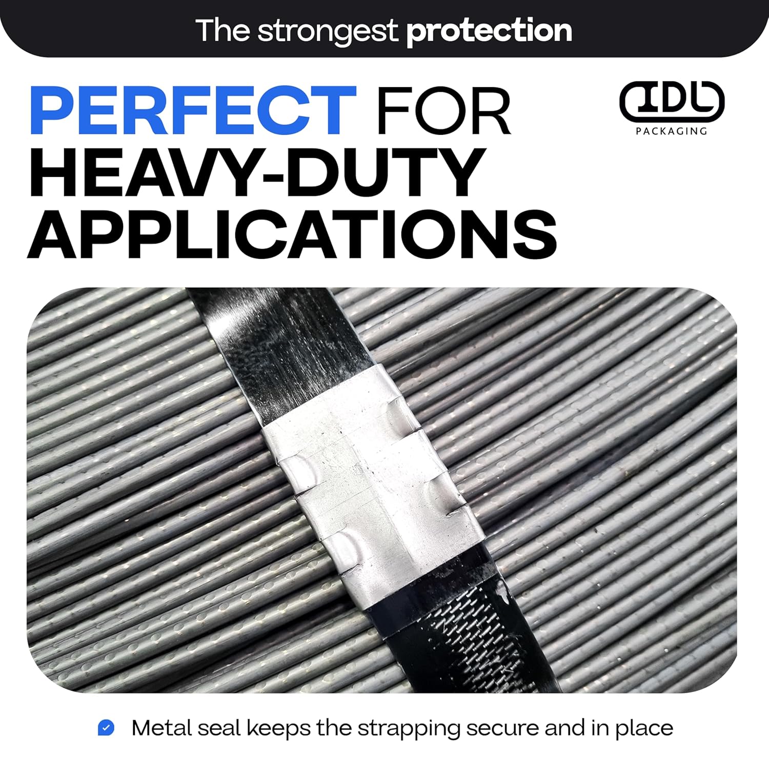 IDL Packaging Open (Snap-On) Seals for 5/8" Strap Width Steel Strapping (Pack of 1000) - Superior Holding Power - Sturdy Metal Clips for Securing Heavy Packaging and Pallet Banding