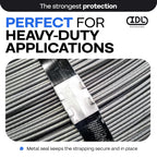 IDL Packaging Closed (Push Type) Seals for 1/2" Strap Width Steel Strapping (Pack of 100) - Superior Holding Power - Sturdy Metal Clips for Reliable Securing of Packaging Banding