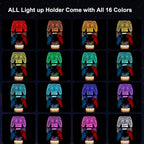 YuanDian Light up Headphone Controller Holder, 16 Colors 3D LED Lights Gamepad Headset Stand, Game Controller Hanger for All Universal Gaming PC Accessories
