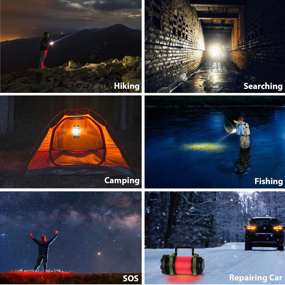 2 Pack Camping Lantern, Outdoor LED Camping Light, Rechargeable Flashlights