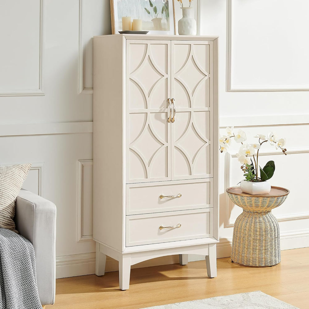 MERITLINE 53.5" Tall Kitchen Pantry Cabinet with Doors & Drawers, Mi...