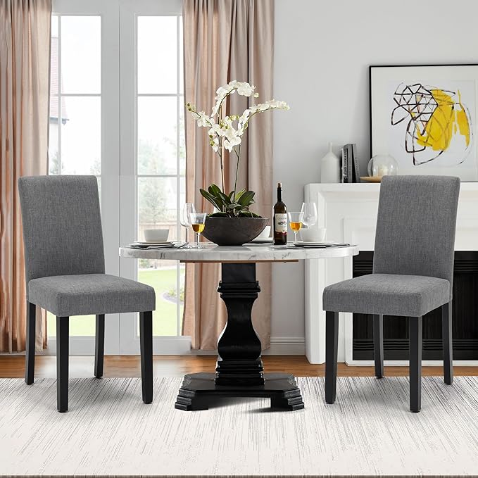 LSSPAID Dining Chairs Set of 2, Modern Stylish Fabric Upholstered Parson Chai...