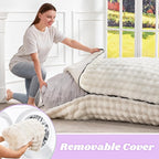 Hobestluk 3 in 1 Bean Bag Chair Giant Bean Bag Chairs for Adults with Bubble Cover Convertible Bean Bag Floor Cushion with Machine Washable Cover for Living Room (Bubble White)