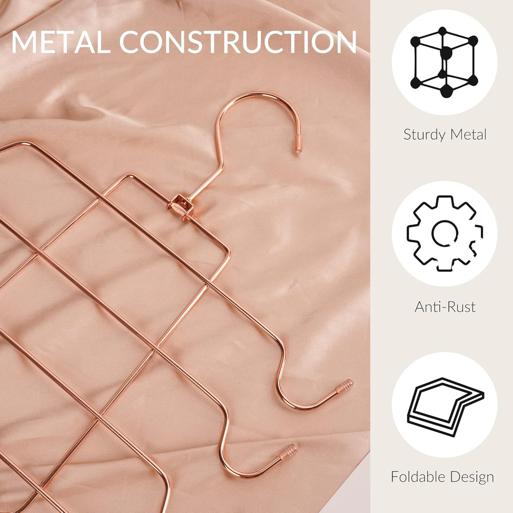 ZEDODIER Tank Top Hanger Space Saving, Bra Hangers for Closet Organizer, Hanging Bra Organizer Tank Tops Holder with 8 Hooks, Closet Organizers and Storage Small Space Solutions, Rose Gold