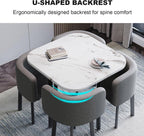 Reception Desk for Spaces with Lockable Drawer, Compact Office Counter Desk Counter Modern Front Lockable Drawers,Modern Round Dining Table Set with 4 Chairs 80cm Square Conference Table and