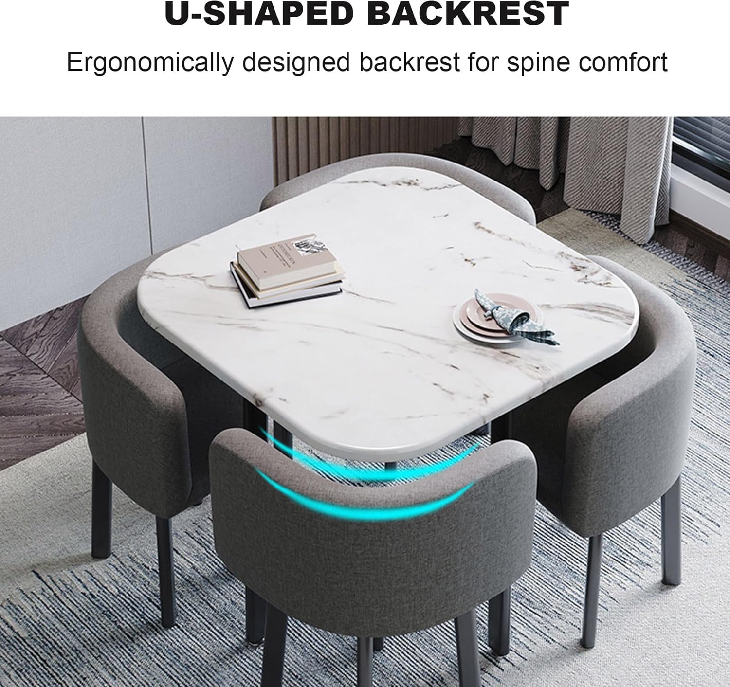 Reception Desk for Spaces with Lockable Drawer, Compact Office Counter Desk Counter Modern Front Lockable Drawers,Modern Round Dining Table Set with 4 Chairs 80cm Square Conference Table and