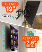 ECHOGEAR Full Motion Articulating TV Wall Mount Bracket for TVs Up to 82" - Smooth Extension, Swivel, & Tilt - Wall Template for Easy Install - Centers & Levels After Mounting Plus Hides Your Cables