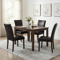 Furniliving Upholstered Dining Chairs Set of 4 - PU Leather Modern Farmhouse Kitchen Chairs, High-Back Dining Room Chairs with Wooden Legs for Kitchen Dining Room Living Room.Brown