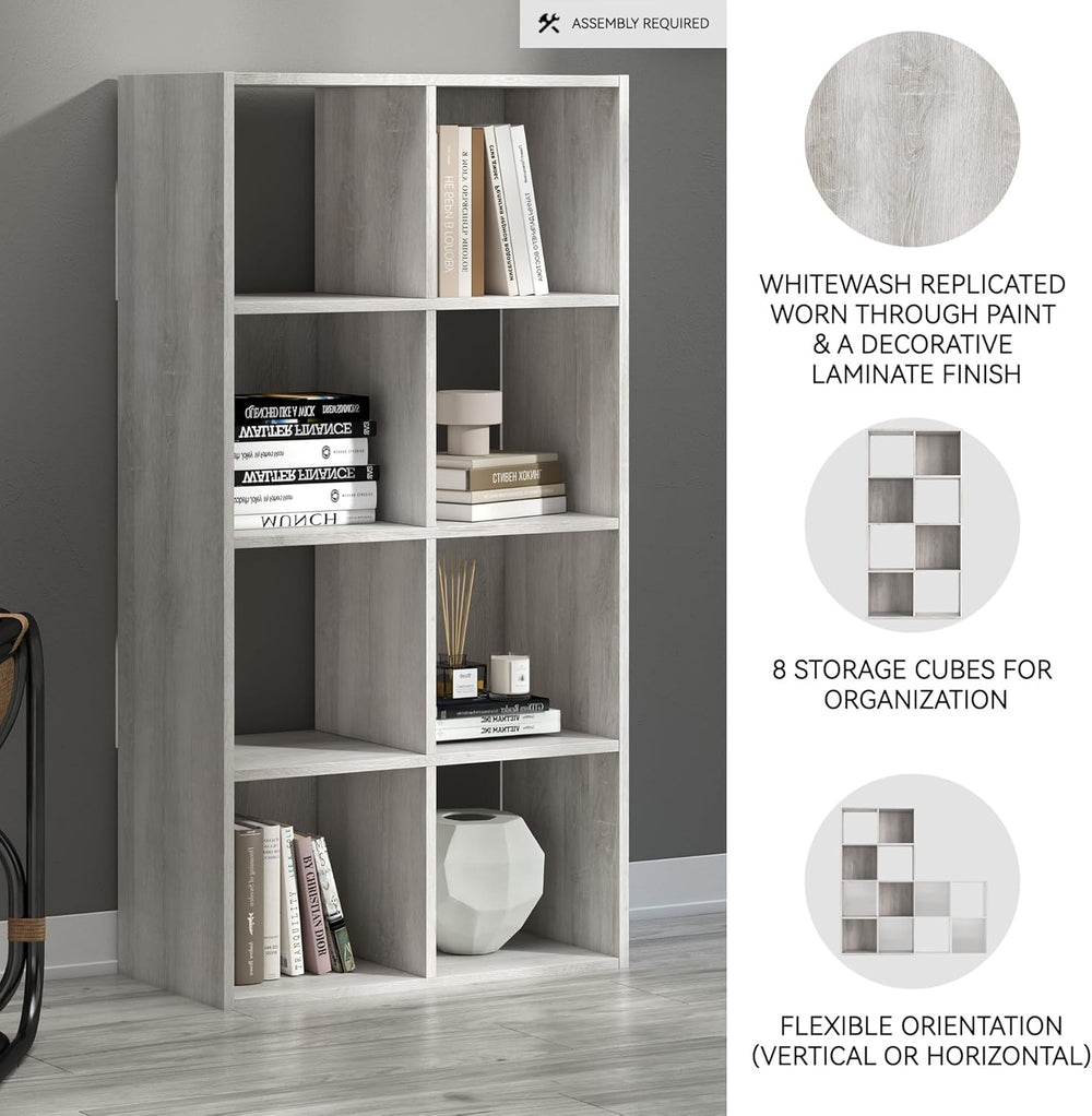 Signature Design by Ashley Paxberry Coastal 8 Cube Storage Organizer or Bookc...