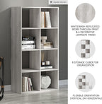 Signature Design by Ashley Paxberry Coastal 8 Cube Storage Organizer or Bookcase, Whitewash