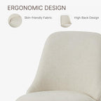 Swivel Dining Chairs Set of 1, Upholstered Mid Century Modern Deskchair with High Back, Linen Fabric Kitchen Chairs for Dining Room, Bedroom, Dressing Room, Linen