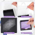 BESARME Sticky Note Holder 3x3 Sticky Note Stencil with 7 Template, Sticky Note Stencil and Holder Note Dispenser for Desk Home Office