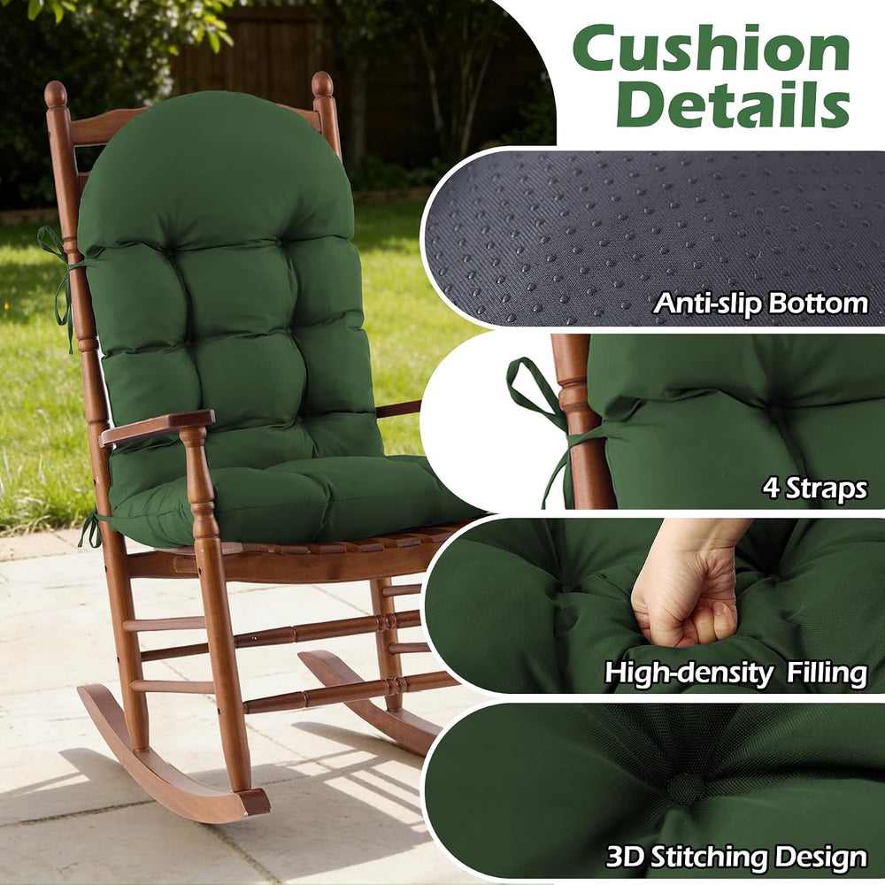 Rocking Chair Cushions, Indoor/Outdoor Adirondack Chair Cushion, Waterproof a...