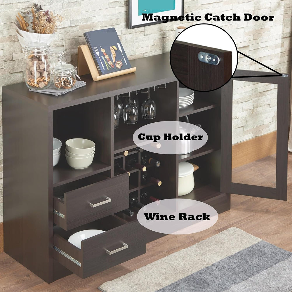 Wine Cabinet with Storage Drawers, Pantry Sideboard Locker for Kitchen Dining...