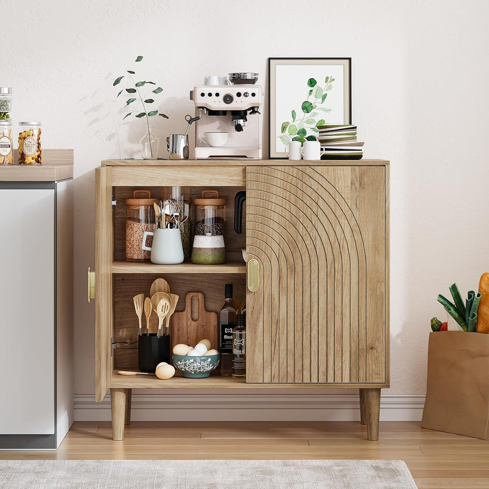 Sideboard Buffet Cabinet with Storage,Sideboard Buffet with Doors and Adjusta...